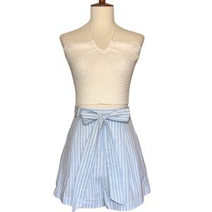 NWT Tailored Linen Shorts High Waist Belted Size XS